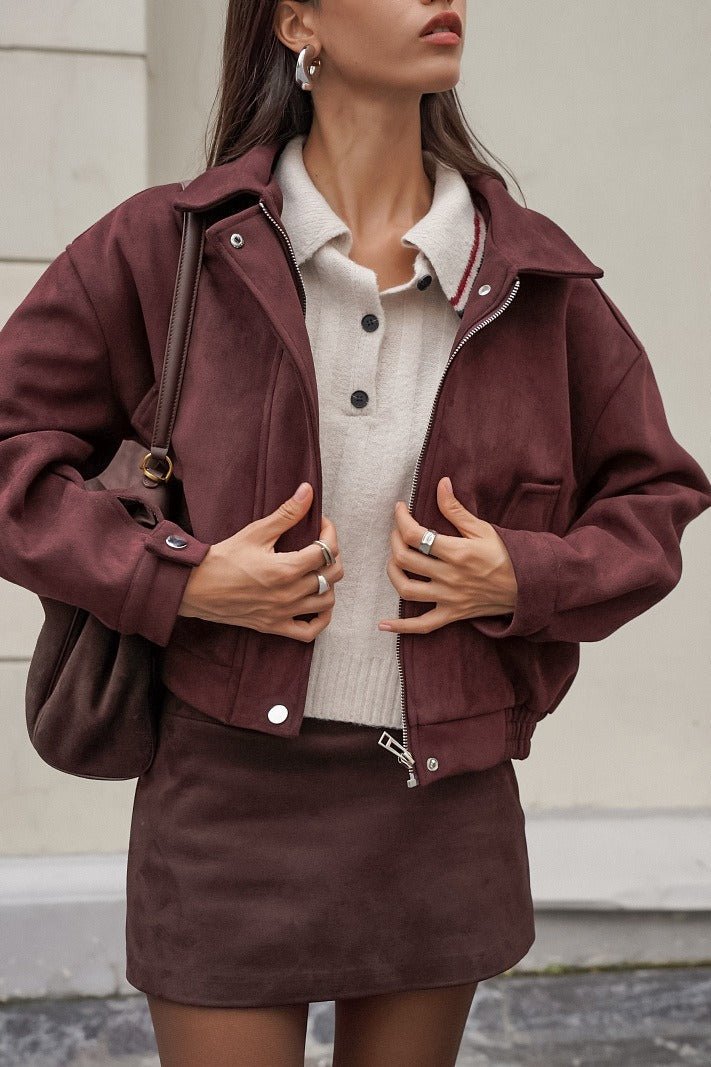 Linda Relaxed Suede Coat - Women's Fall and Winter Outerwear