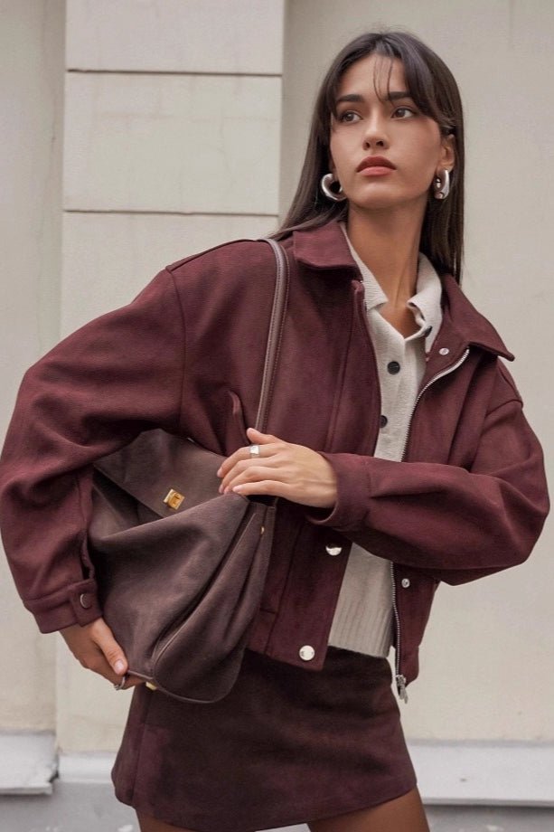 Linda Relaxed Suede Coat - Women's Fall and Winter Outerwear - Image 3