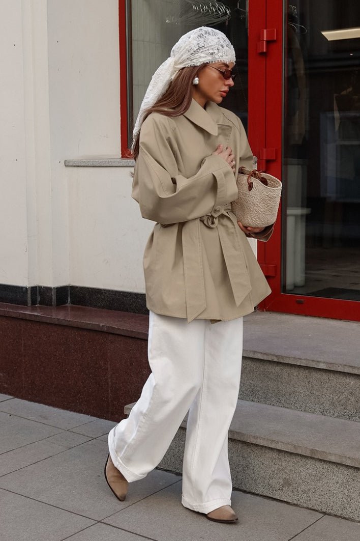 Joanna Belted Wrap Trench Coat - Women's Fall and Winter Outerwear - Image 2