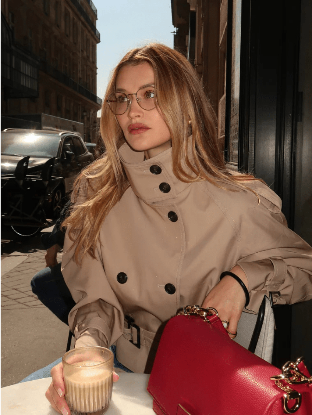 Marlene Cropped Trench Coat - Women's Fall and Winter Outerwear - Image 2