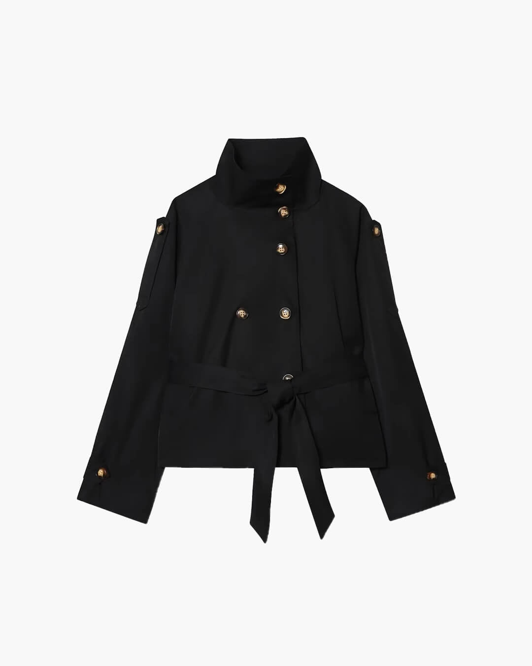 Marlene Cropped Trench Coat - Women's Fall and Winter Outerwear - Image 7