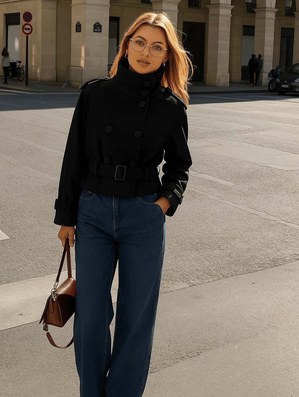 Marlene Cropped Trench Coat - Women's Fall and Winter Outerwear - Image 6