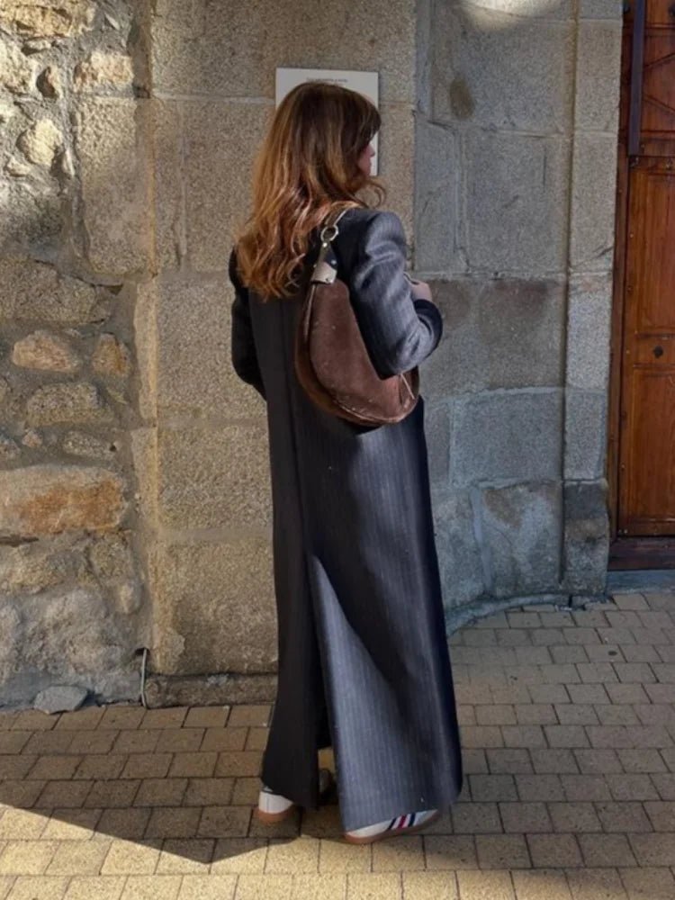 Monica Double Breasted Long Coat - Women's Fall and Winter Outerwear - Image 6