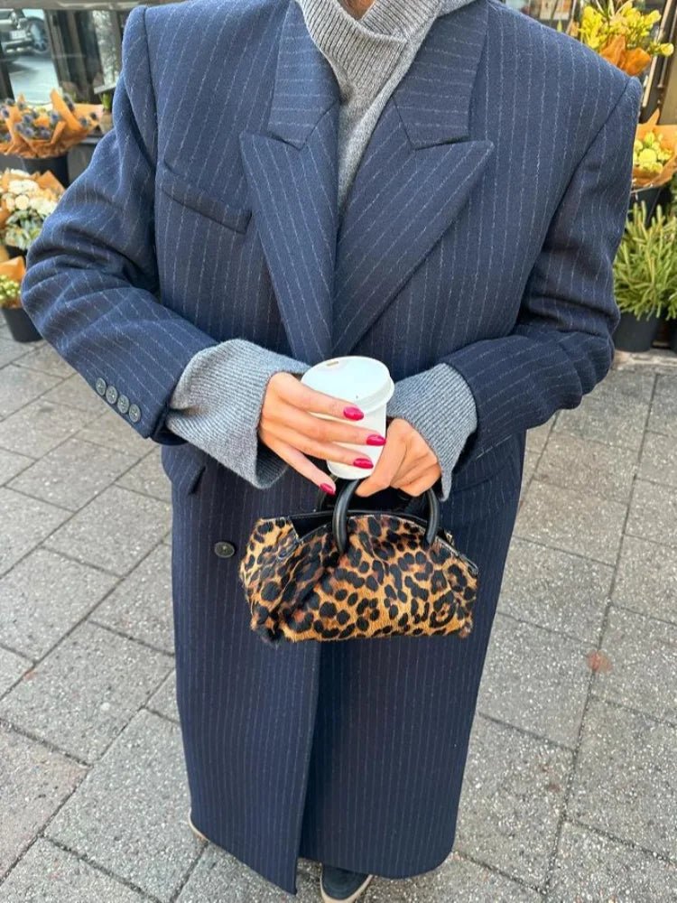 Monica Double Breasted Long Coat - Women's Fall and Winter Outerwear