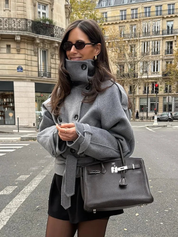 Ruth Double-Breasted Turtleneck Coat - Women's Fall and Winter Outerwear