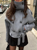 Ruth Double-Breasted Turtleneck Coat - Women's Fall and Winter Outerwear - Image 4