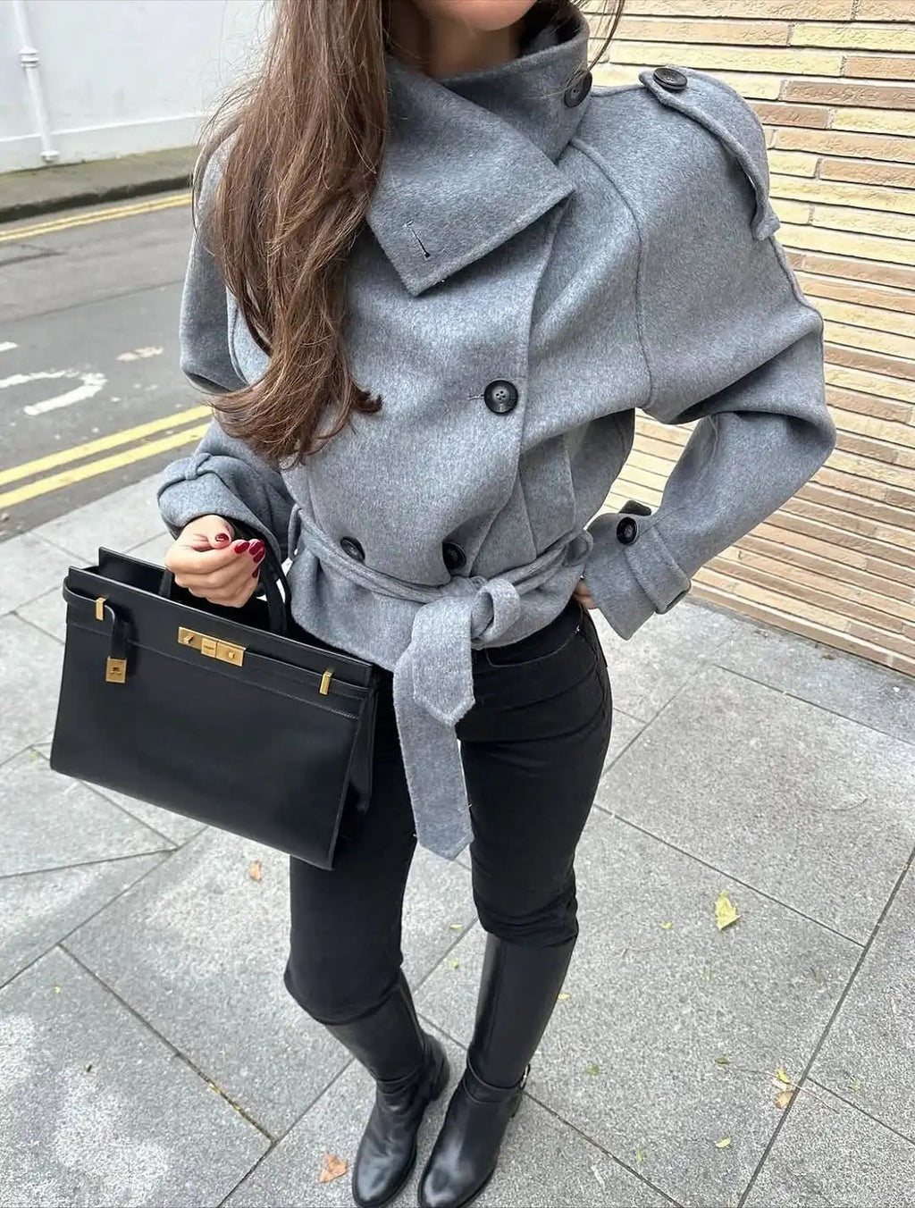 Ruth Double-Breasted Turtleneck Coat - Women's Fall and Winter Outerwear - Image 6