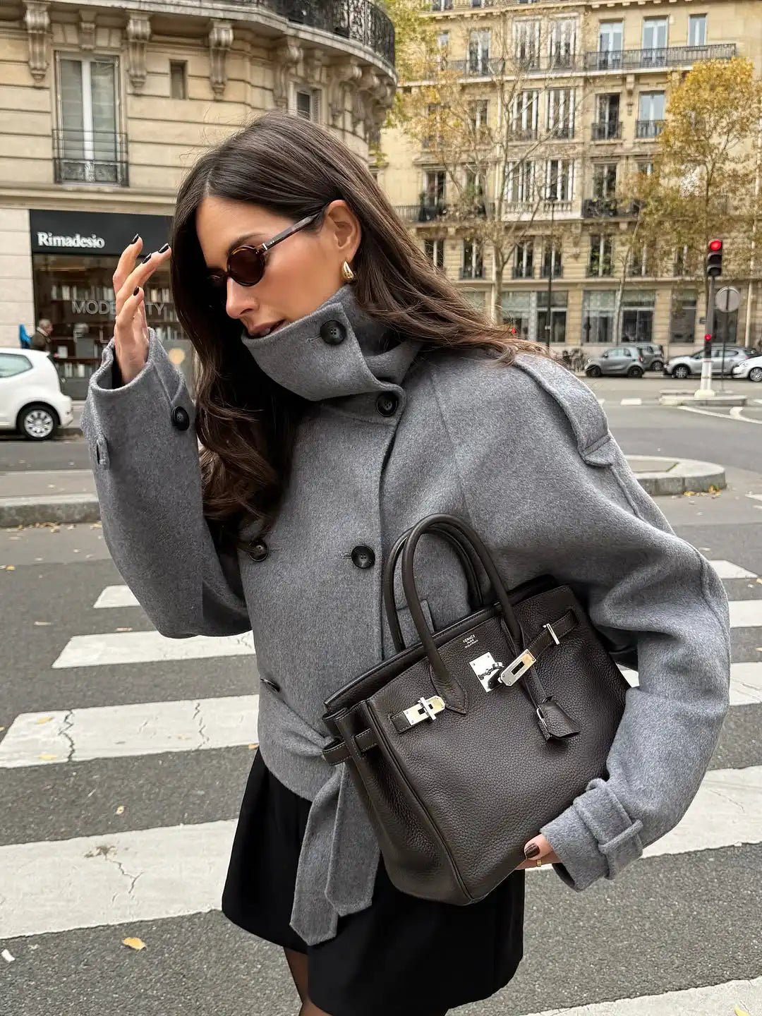 Ruth Double-Breasted Turtleneck Coat - Women's Fall and Winter Outerwear - Image 2