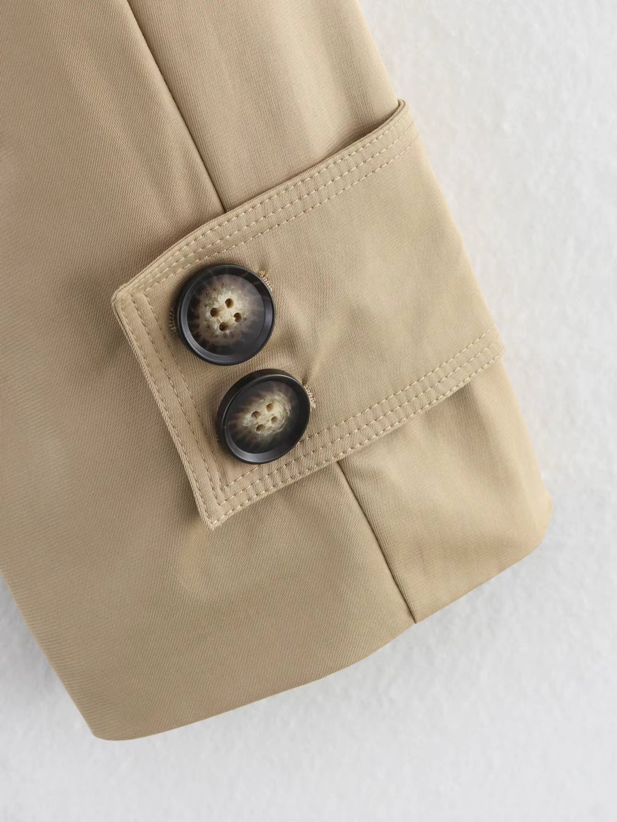 Sarah Beige Double Breasted Trench Coat - Women's Fall and Winter Outerwear - Image 11