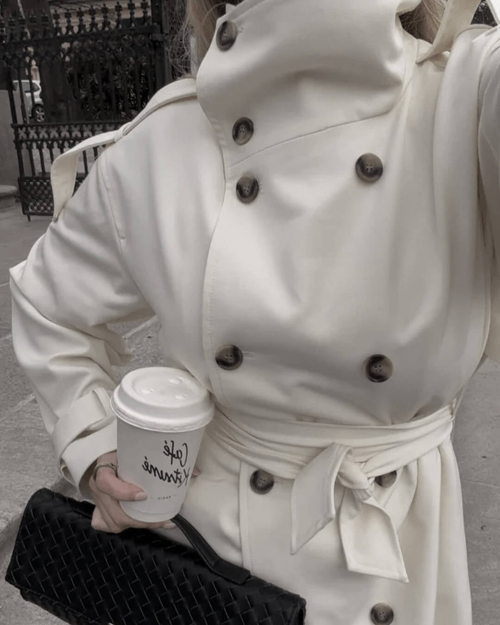 Sarah High Neck Belted Trench Coat - Women's Fall and Winter Outerwear - Image 4