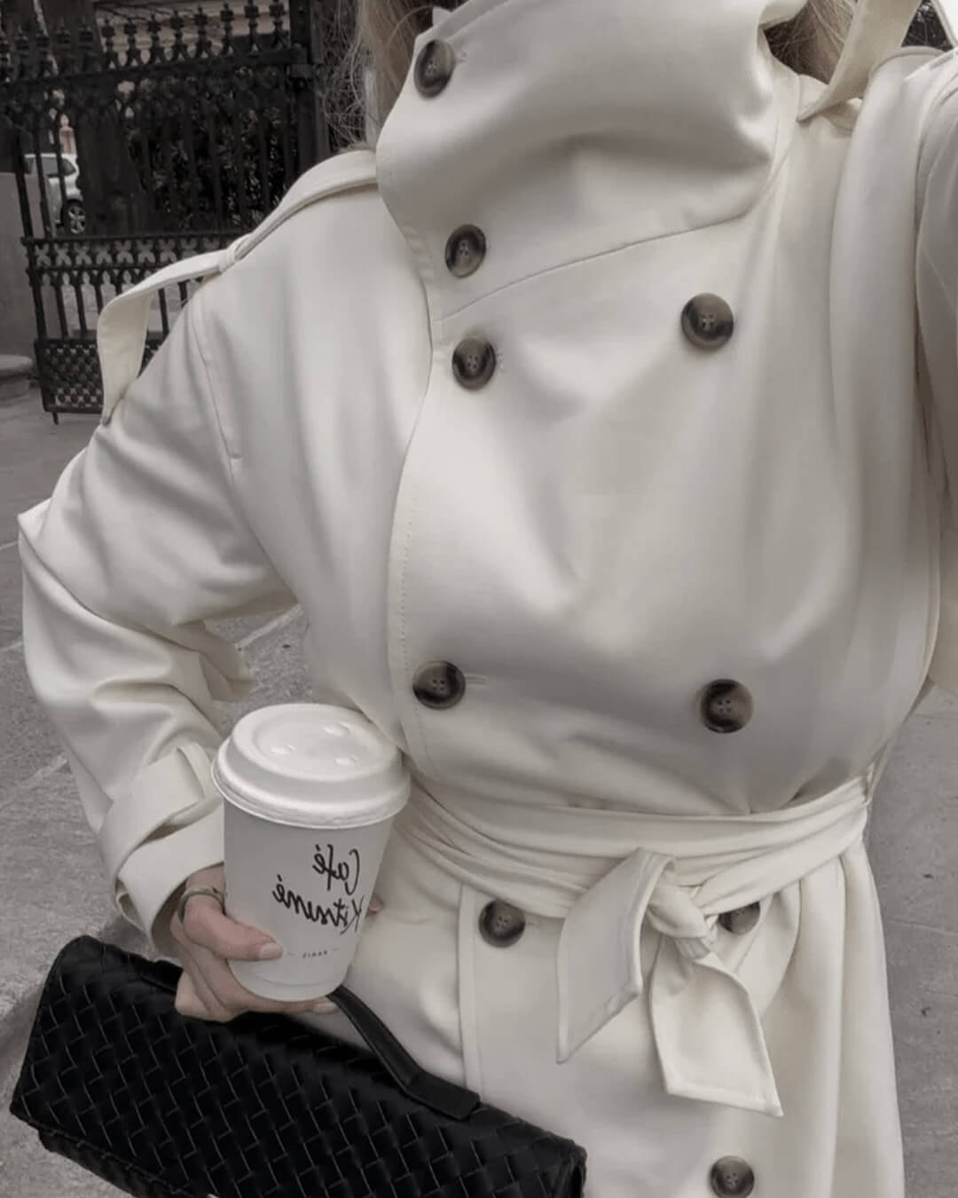 Sarah High Neck Belted Trench Coat - Women's Fall and Winter Outerwear - Image 4