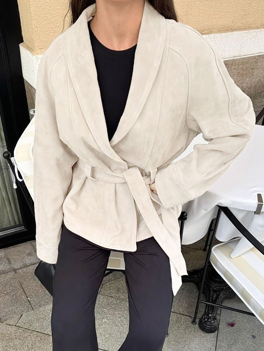 Teresa Belted Suede Trench Coat - Women's Fall and Winter Outerwear - Image 11