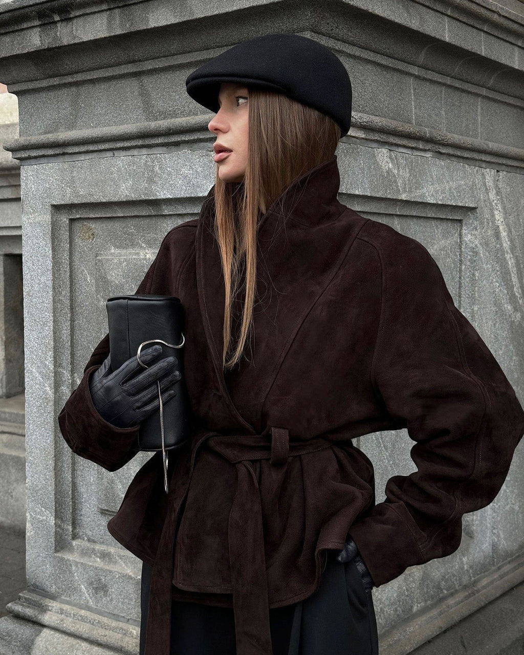 Teresa Belted Suede Trench Coat - Women's Fall and Winter Outerwear - Image 8