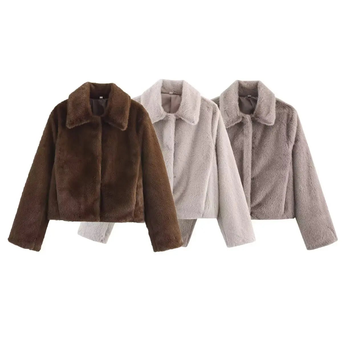 Mia Women's Faux Fur Jacket - Soft Plush Lapel Button-Front Winter Coat - Image 13