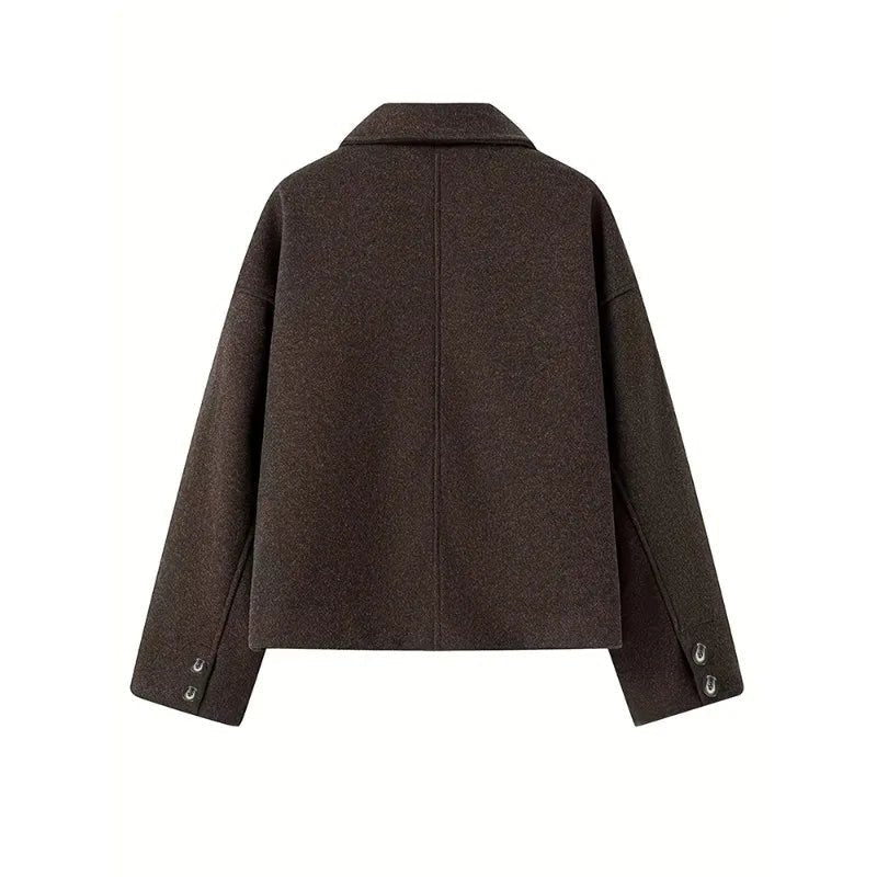 Angelina Buttoned Short Jacket - Women's Fall and Winter Outerwear - Image 6