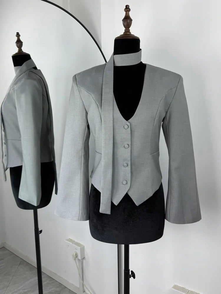 Angie Lace Up Blazer - Women's Fall and Winter Outerwear - Image 13
