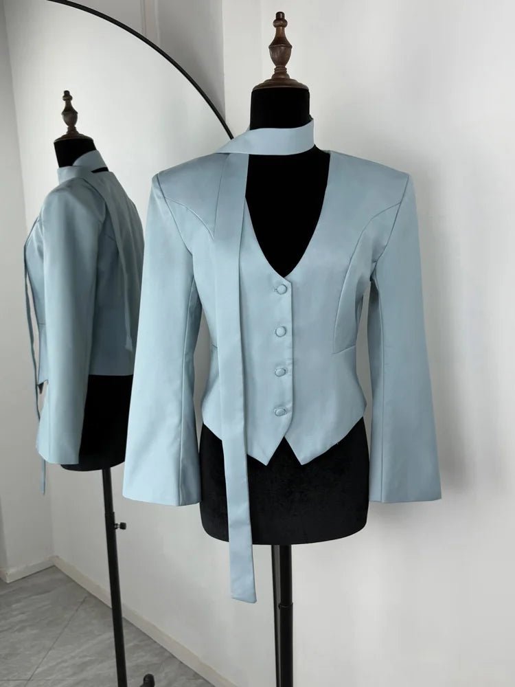 Angie Lace Up Blazer - Women's Fall and Winter Outerwear - Image 15
