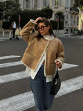 Aralyn Faux Fur Suede Coat - Women's Fall and Winter Outerwear - Image 2