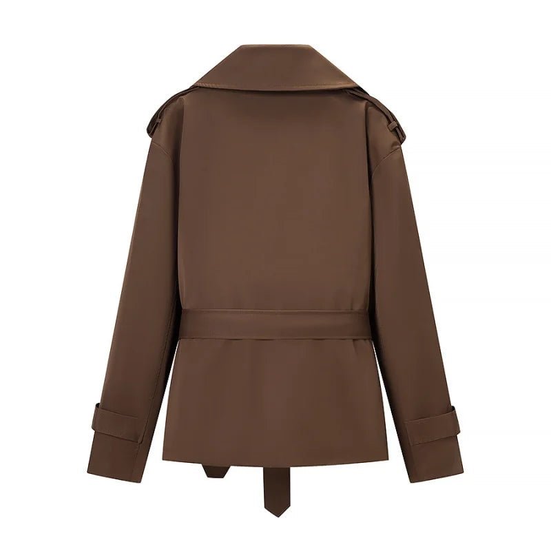 Adinda Cropped Trench Coat - Short Trench Jacket - Image 6
