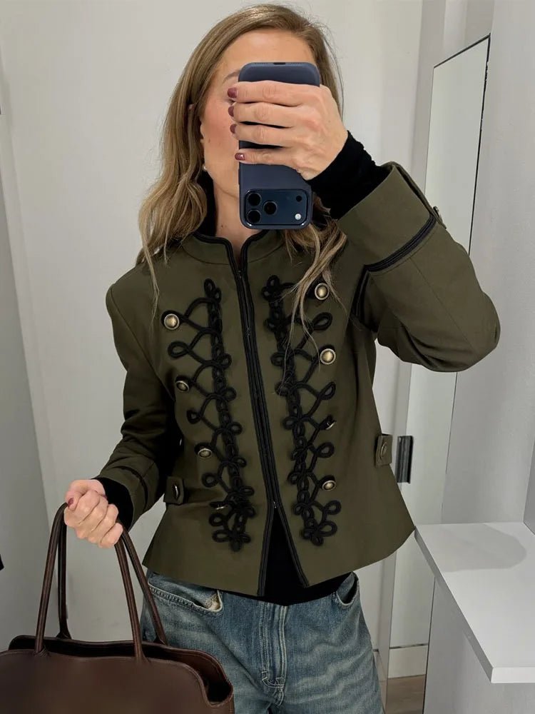 Becky Rope Knot Buckle Napoleon Jacket - Women's Fall and Winter Outerwear - Image 4