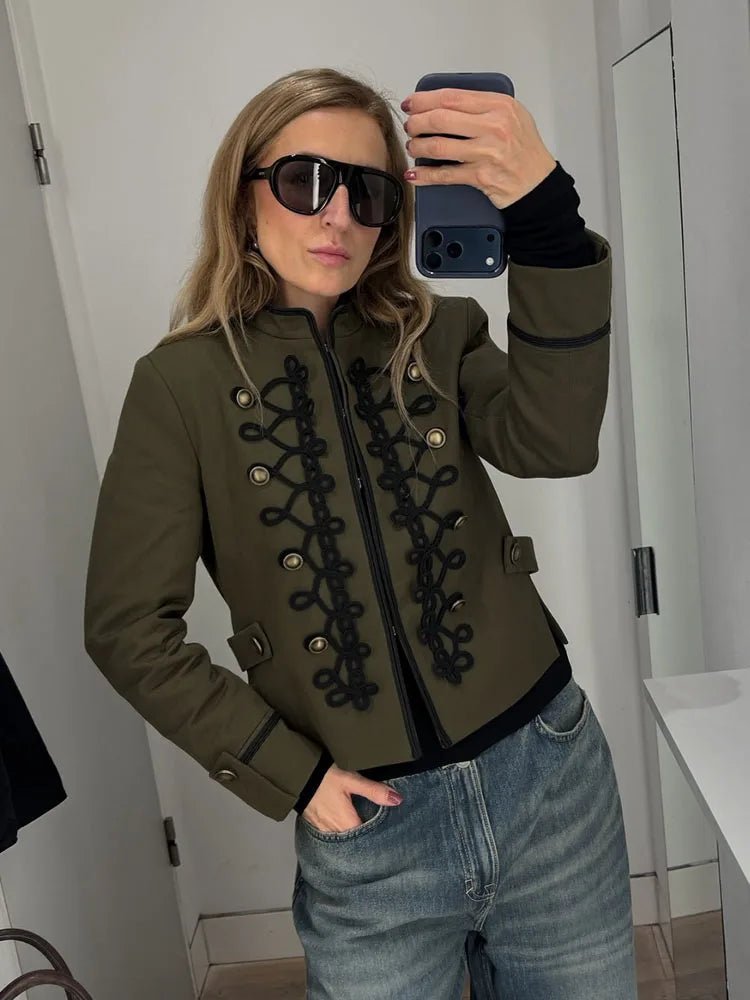 Becky Rope Knot Buckle Napoleon Jacket - Women's Fall and Winter Outerwear - Image 6