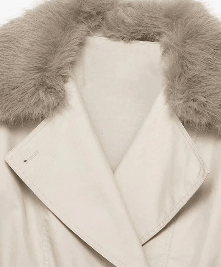 Camille Trench Coat with Faux Fur - Women's Fall and Winter Outerwear - Image 6