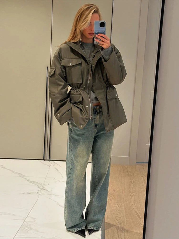 Cressida Elastic Waist Utility Jacket - Women's Fall and Winter Outerwear - Image 5