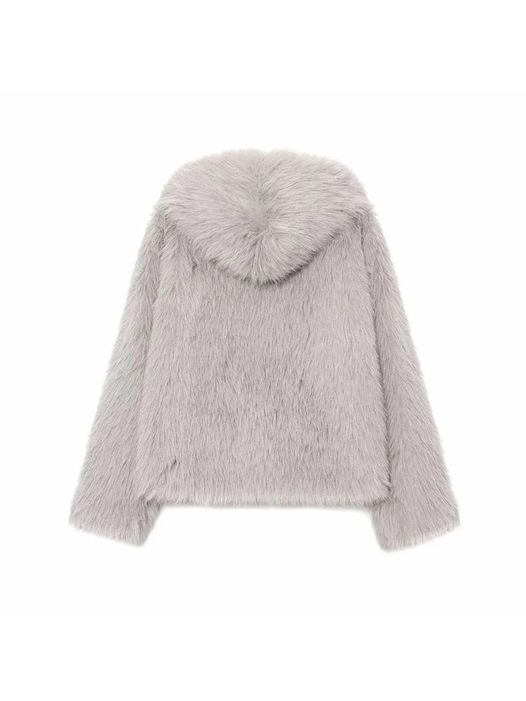 Dana Faux Fur Hooded Jacket - Women's Fall and Winter Outerwear - Image 9