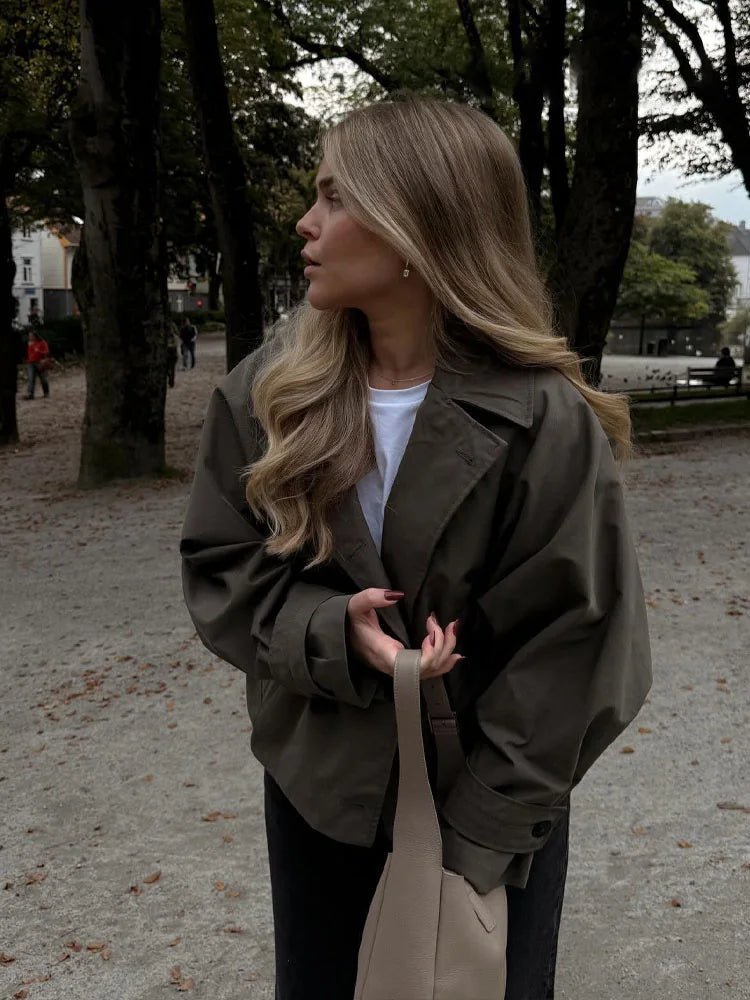 Dhelia Short Trench Coat - Women's Fall and Winter Outerwear - Image 7