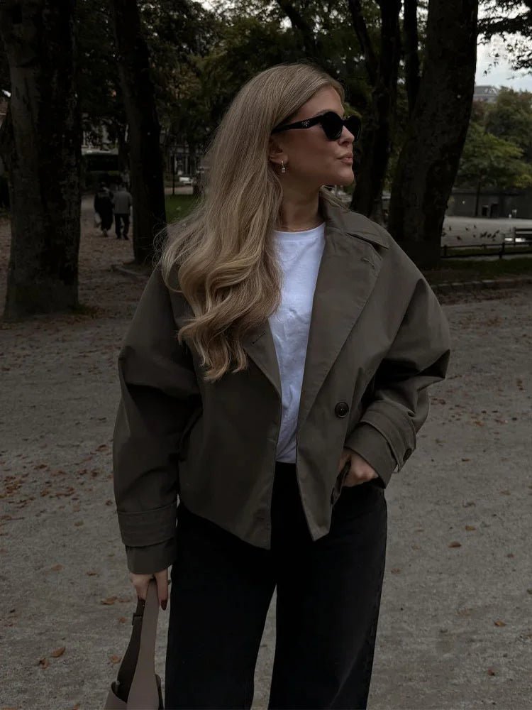 Dhelia Short Trench Coat - Women's Fall and Winter Outerwear - Image 6