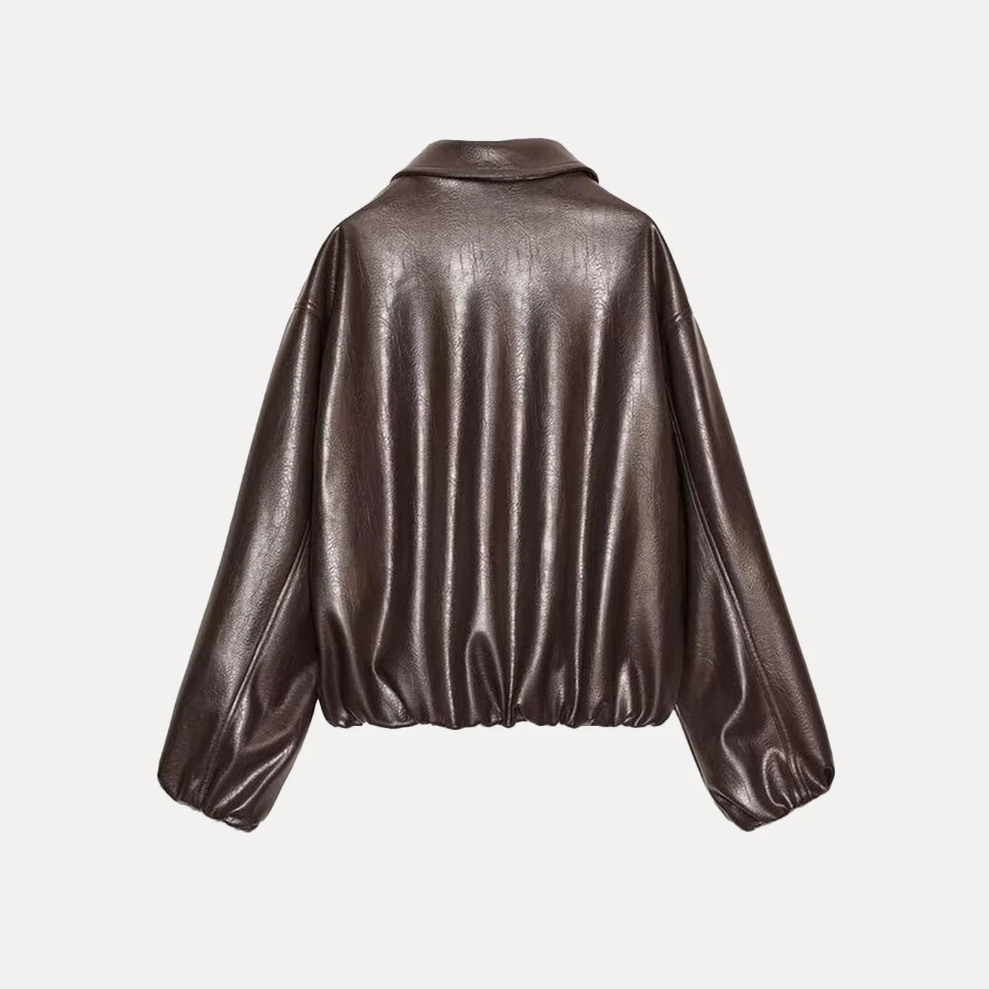 Adrila Faux Leather Jacket - Women's Fall and Winter Outerwear - Image 4