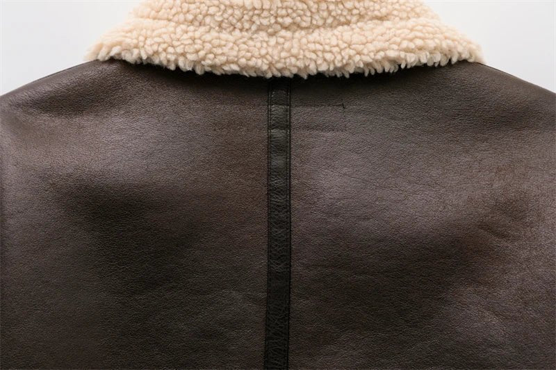 Elora Faux Leather Jacket - Women's Fall and Winter Outerwear - Image 8
