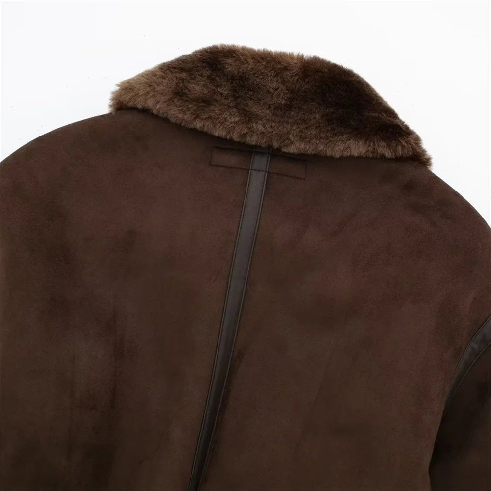 Esme Suede Short Bomber Jacket - Women's Fall and Winter Outerwear - Image 12