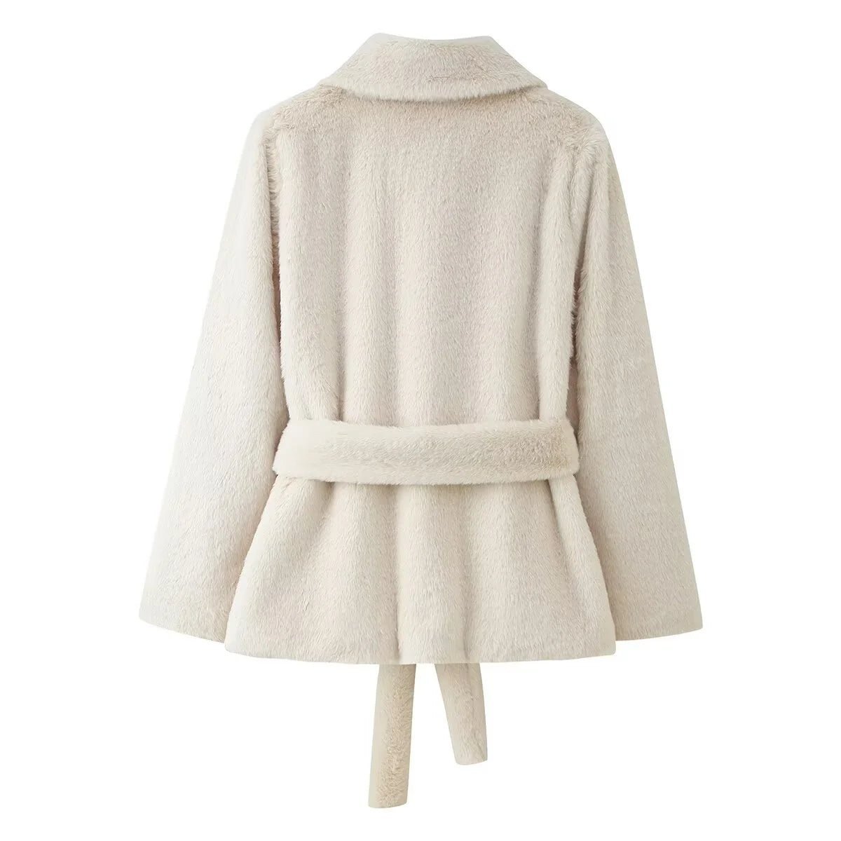 Farrah Faux Fur Coat with Belt - Women's Fall and Winter Outerwear - Image 7
