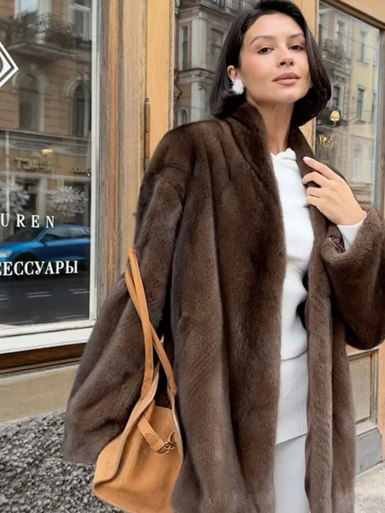 Hazel Women's Belted Faux Fur Jacket - Loose Fit Winter Coat - Image 10