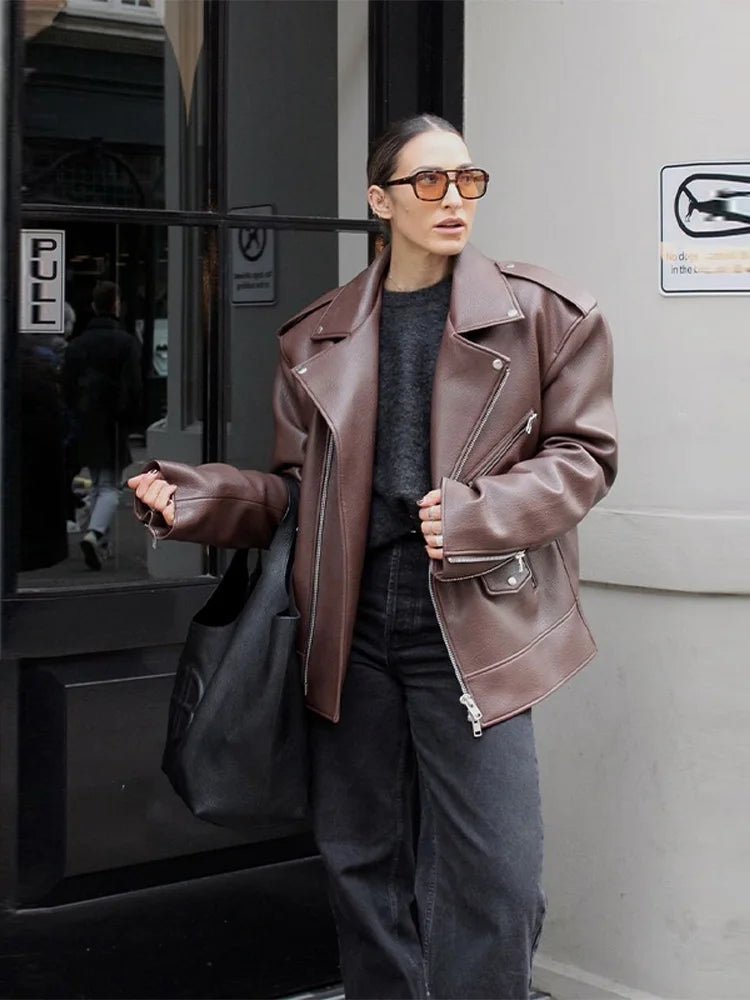 Jackie Zip-Up Lapel Jacket - Women's Fall and Winter Outerwear - Image 2