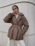 Jaime Belted Puffer Jacket - Women's Fall and Winter Outerwear - Image 5