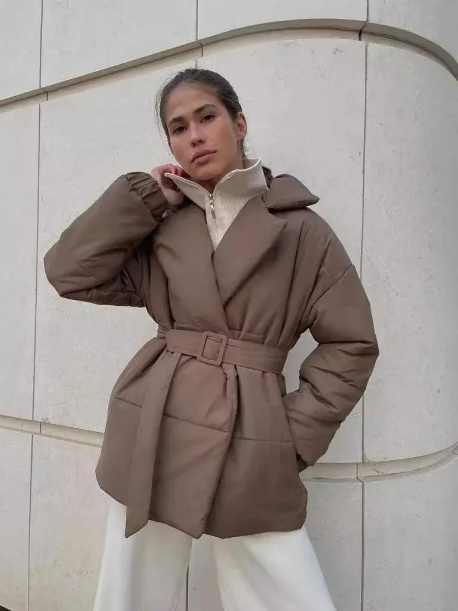 Jaime Belted Puffer Jacket - Women's Fall and Winter Outerwear - Image 5