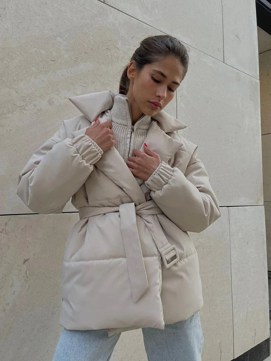 Jaime Belted Puffer Jacket - Women's Fall and Winter Outerwear - Image 8