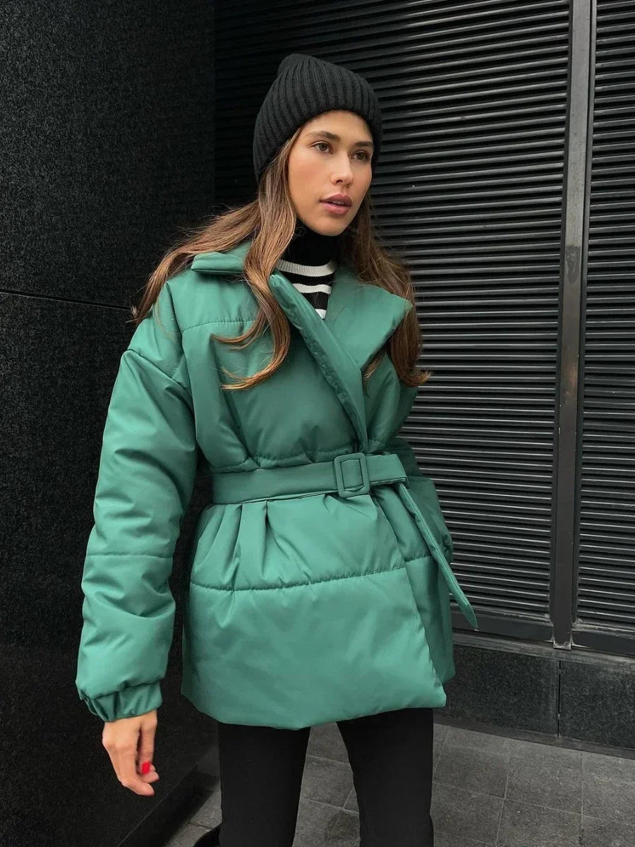 Jaime Belted Puffer Jacket - Women's Fall and Winter Outerwear - Image 10