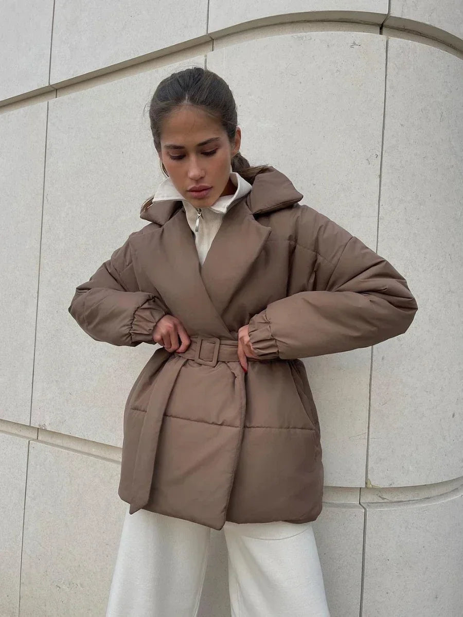 Jaime Belted Puffer Jacket - Women's Fall and Winter Outerwear - Image 6