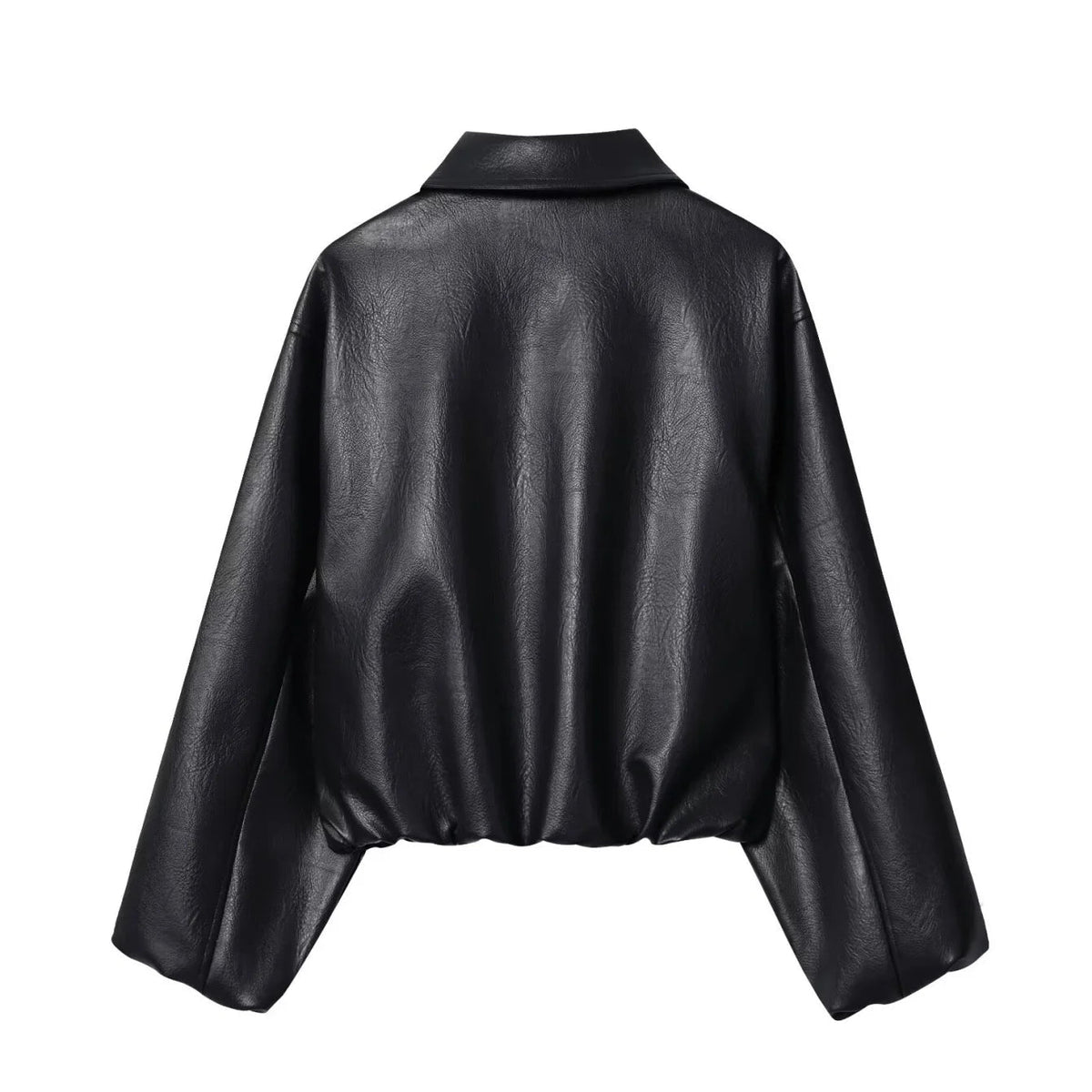 Jenny Faux Leather Bomber Jacket - Women's Fall and Winter Outerwear - Image 12