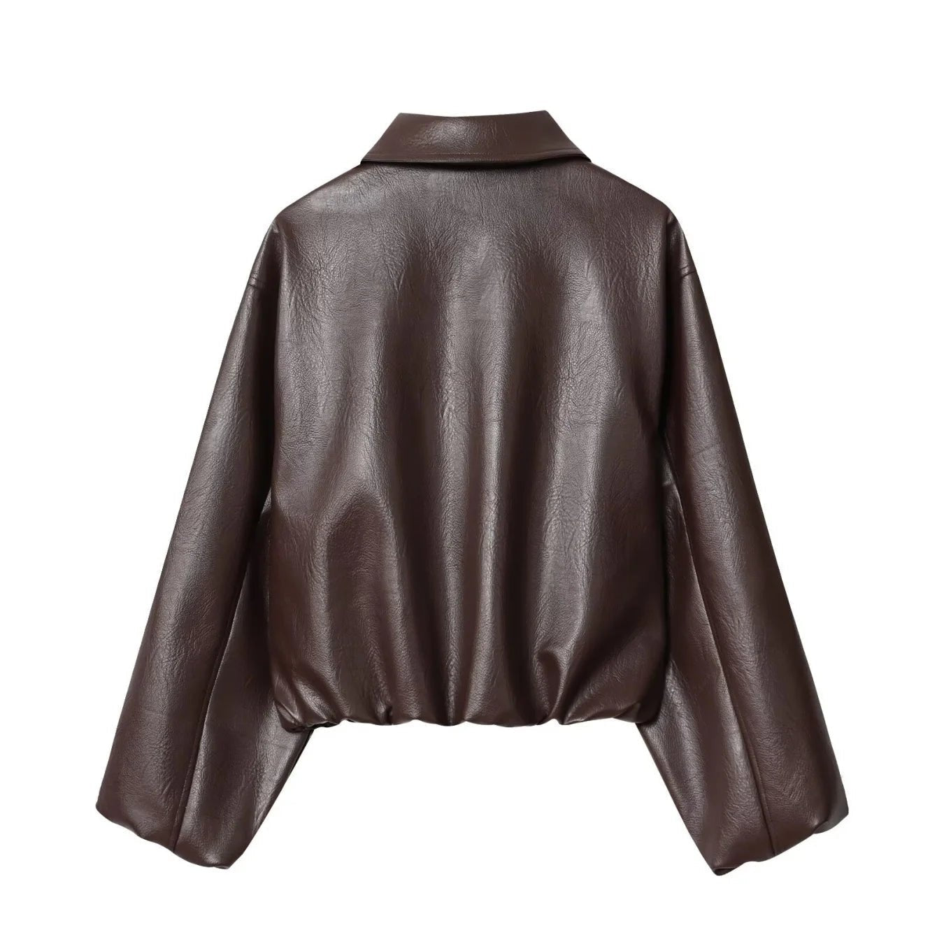 Jenny Faux Leather Bomber Jacket - Women's Fall and Winter Outerwear - Image 13