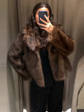 Jenny Reversible Faux Fur Leather Jacket - Women's Fall and Winter Outerwear - Image 3