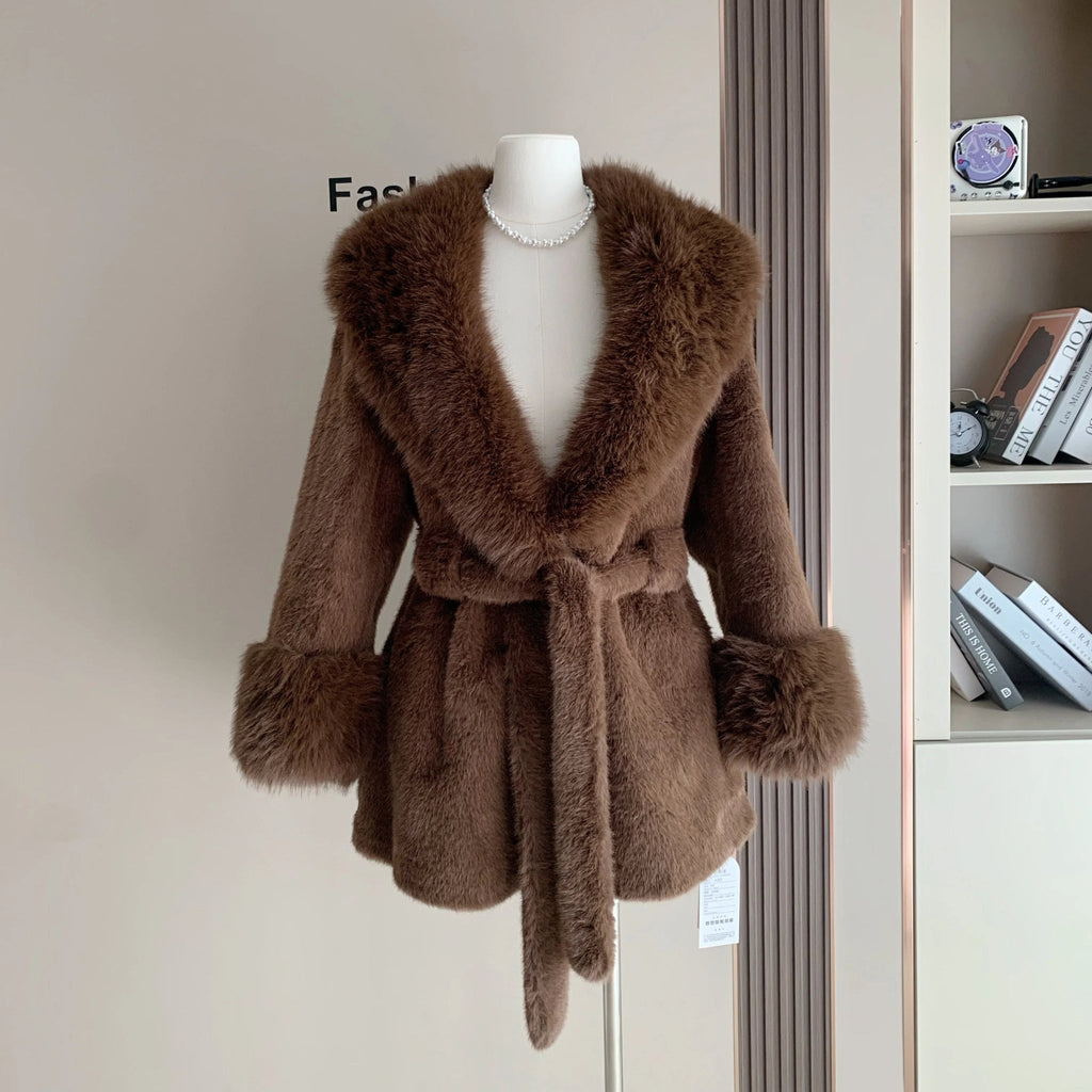 Jessa Faux Fur Trim Coat - Women's Fall and Winter Outerwear - Image 16