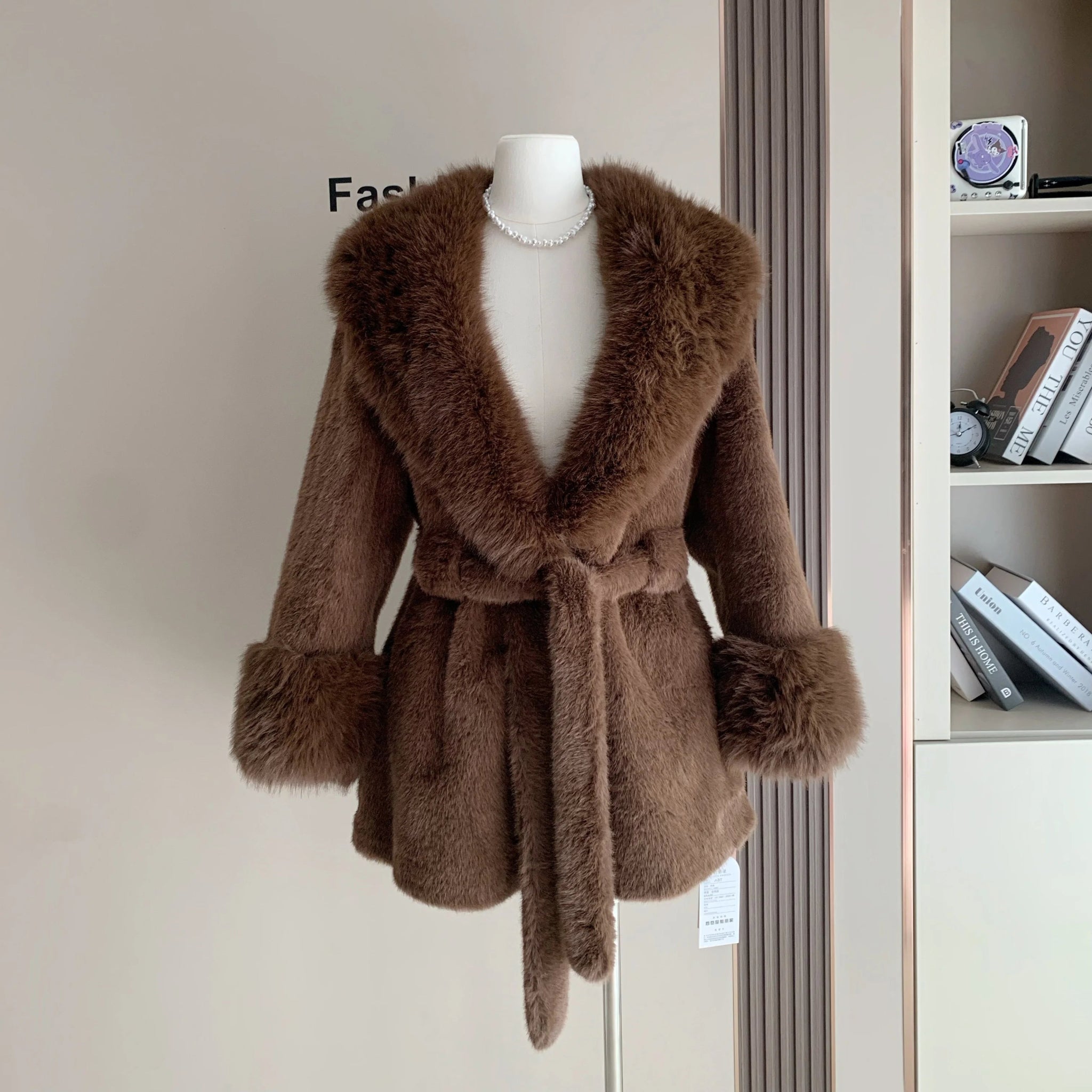Jessa Faux Fur Trim Coat - Women's Fall and Winter Outerwear - Image 16