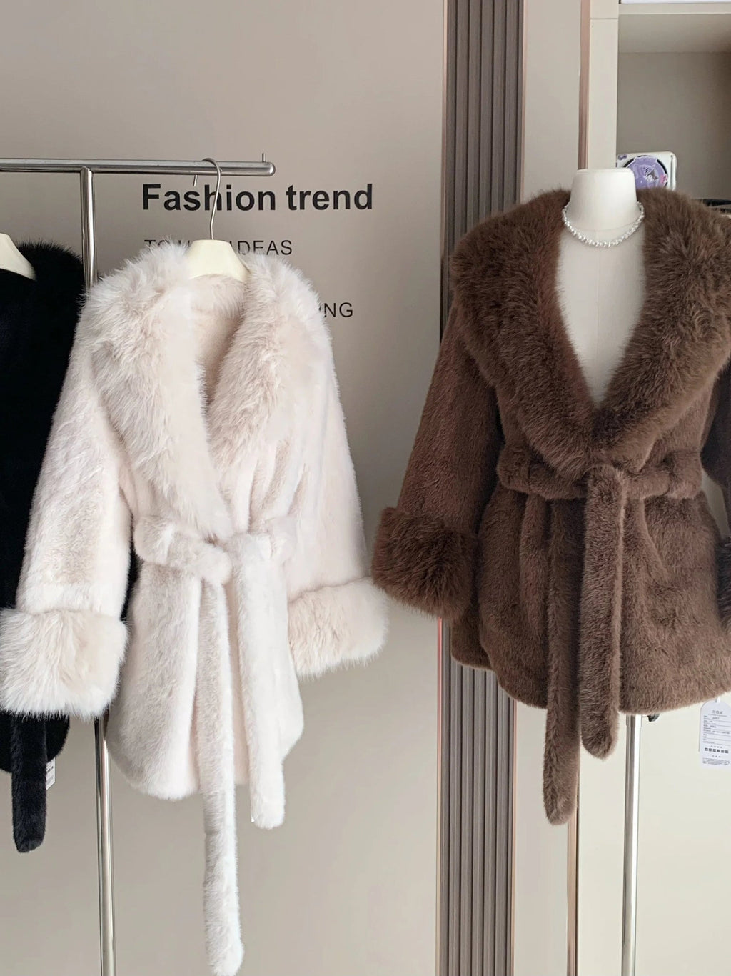 Jessa Faux Fur Trim Coat - Women's Fall and Winter Outerwear - Image 18