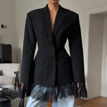 Joanna Blazer with Lace Details - Women's Fall and Winter Outerwear
