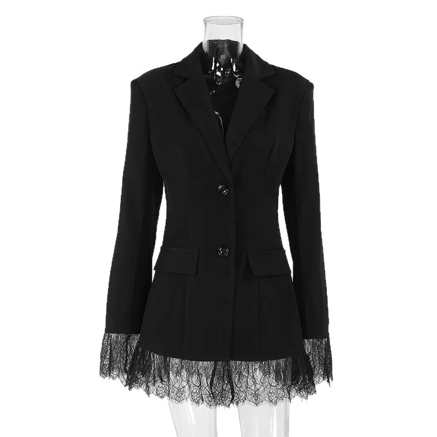 Joanna Blazer with Lace Details - Women's Fall and Winter Outerwear - Image 5