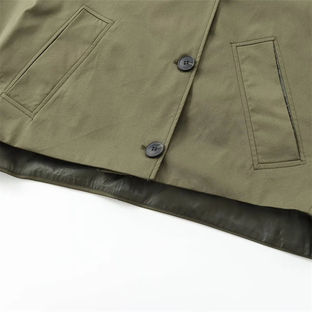 Julia Hooded Trench Coat - Women's Fall and Winter Outerwear - Image 6
